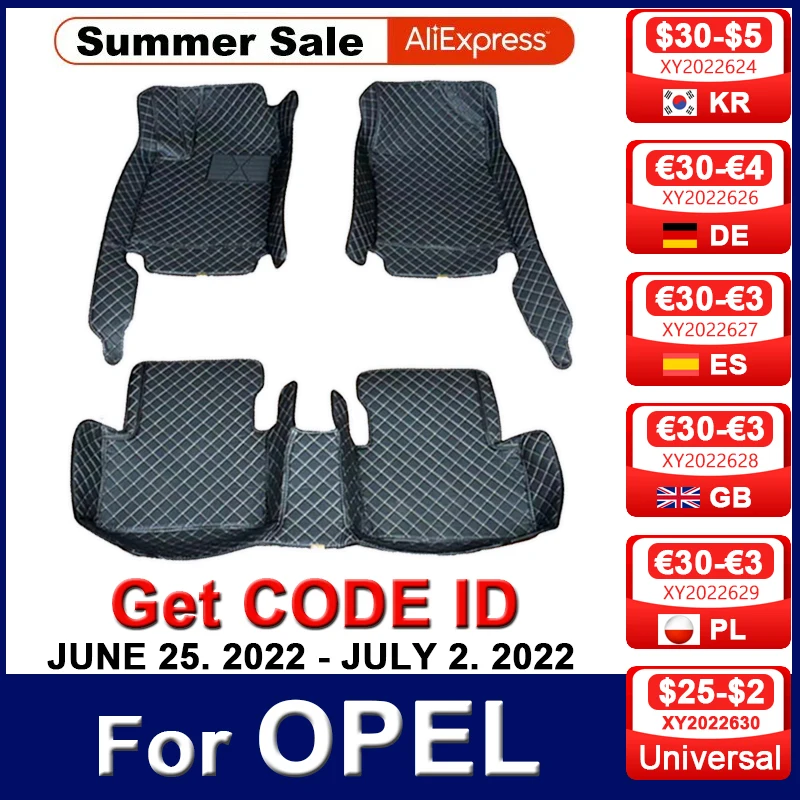 

Автомобильный коврик для OPEL Mokka Astra H Mocha Combo Grandland x Corsa d Cascada Adam insignia Zafira vivaro Meriva, автомобильные аксессуары