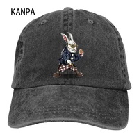 2022 caps fashion design adults men women denim baseball caps teenage boys girls casual adjustable rabbit caps black funny