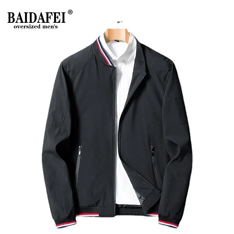 

Oversized 5XL 6XL 7XL 8XL Jacket Men's Spring and Autumn Casual Loose Stand Collar Baseball Uniform Men's Jacket Mature