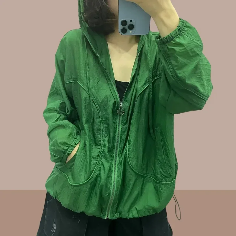 Женская пляжная тонкая Солнцезащитная куртка пальто с длинным рукавом и