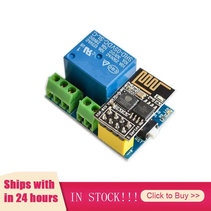 

Релейный модуль ESP8266 ESP-01S 5 В, реле с Wi-Fi, умная розетка, дистанционное управление, переключатель для умного дома, приложение для телефона, ста...