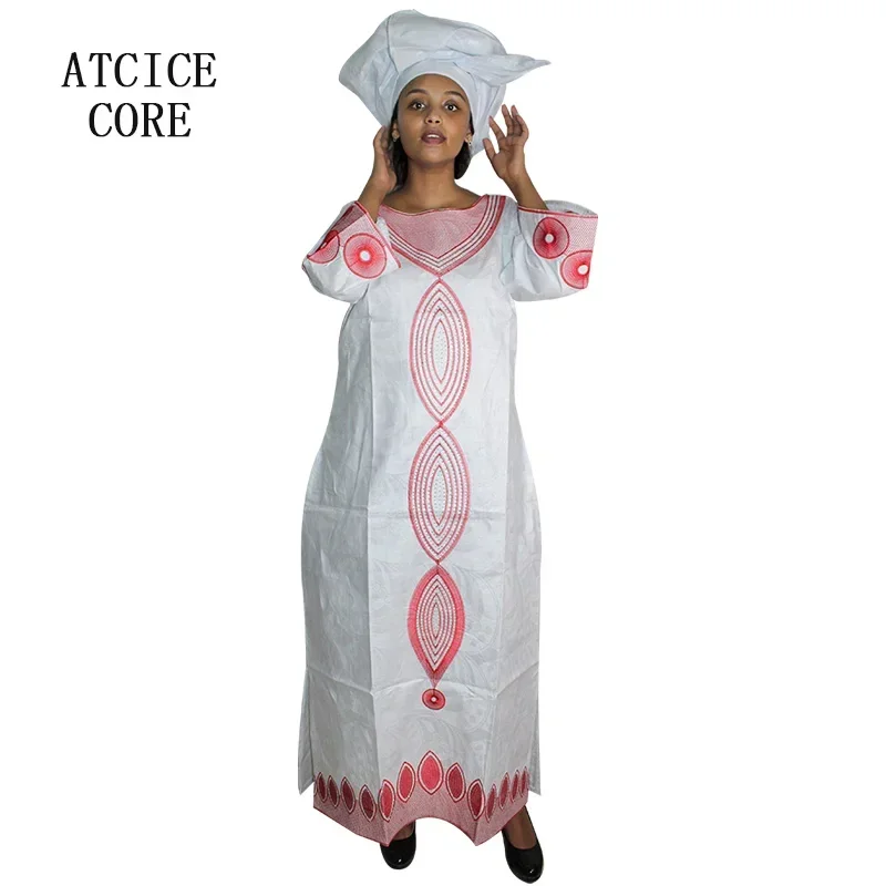 Африканские платья для женщин Bazin Роскошное дизайнерское длинное платье с