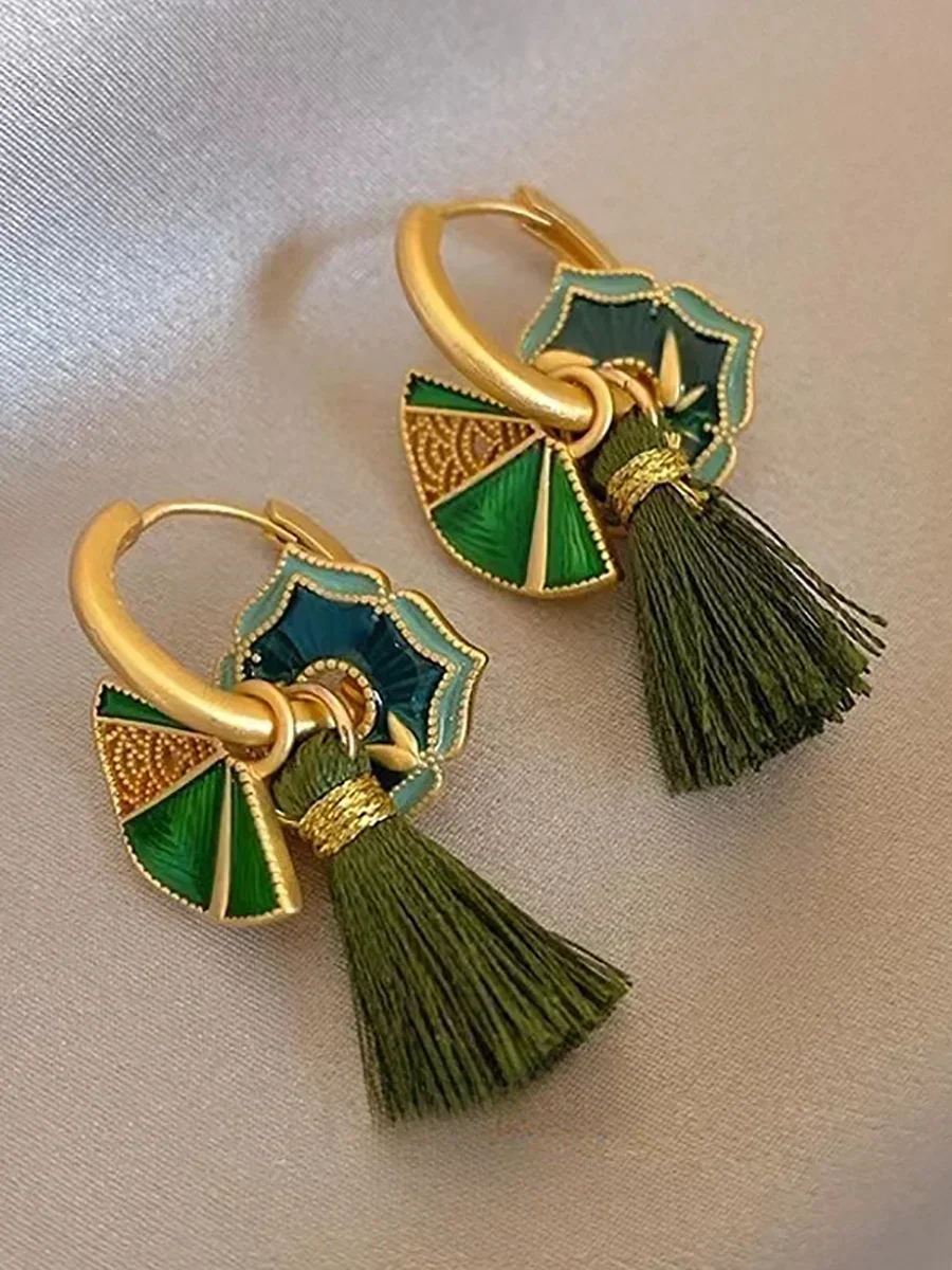 Новые китайские эмалированные глянцевые серьги из серебра S925 пробы