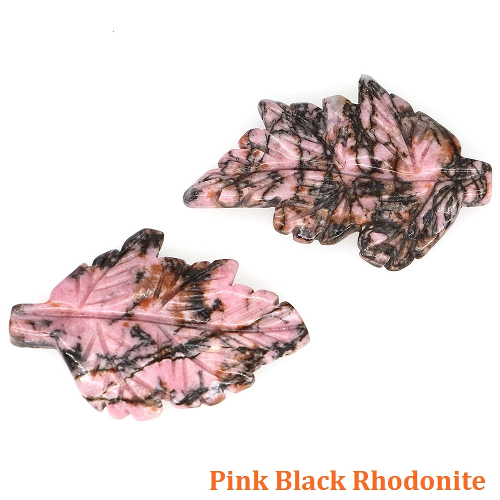 Leaf Shape Gems Stone Pendant For Women Quartz Healing Crystal Necklace Birthday Wedding Handmade Charm Jewelry Accessory Gifts