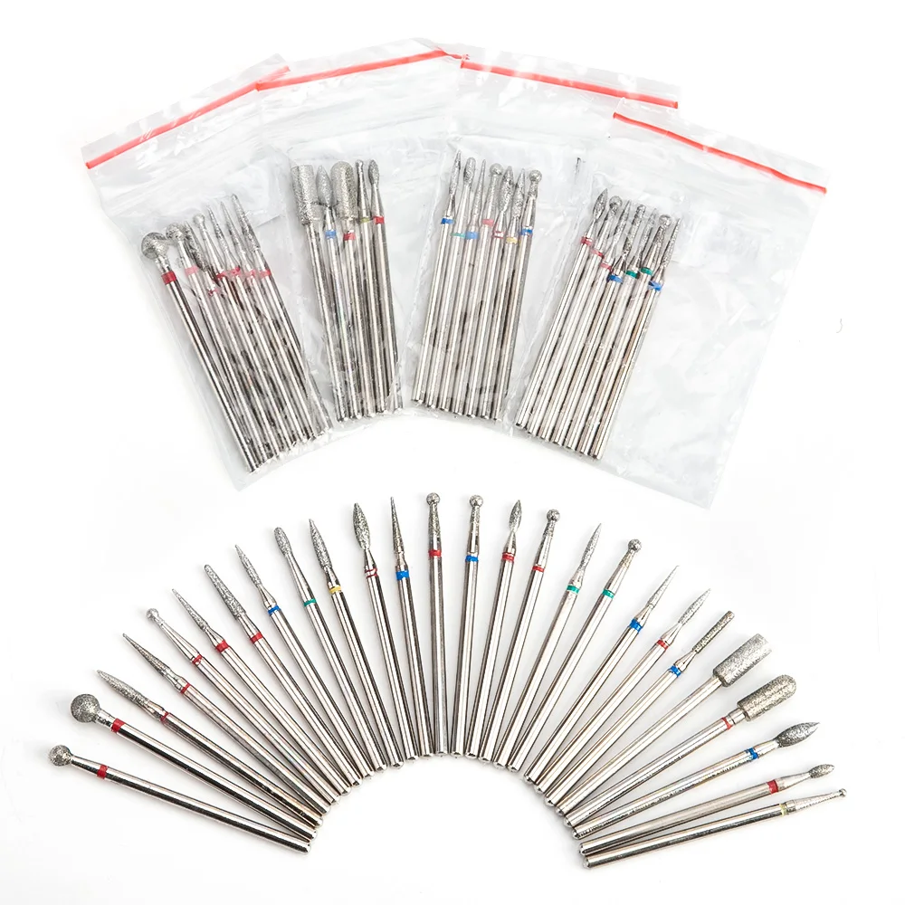 Алмазные фрезы для маникюра Фрезерный резак с 7 искусственными бриллиантами