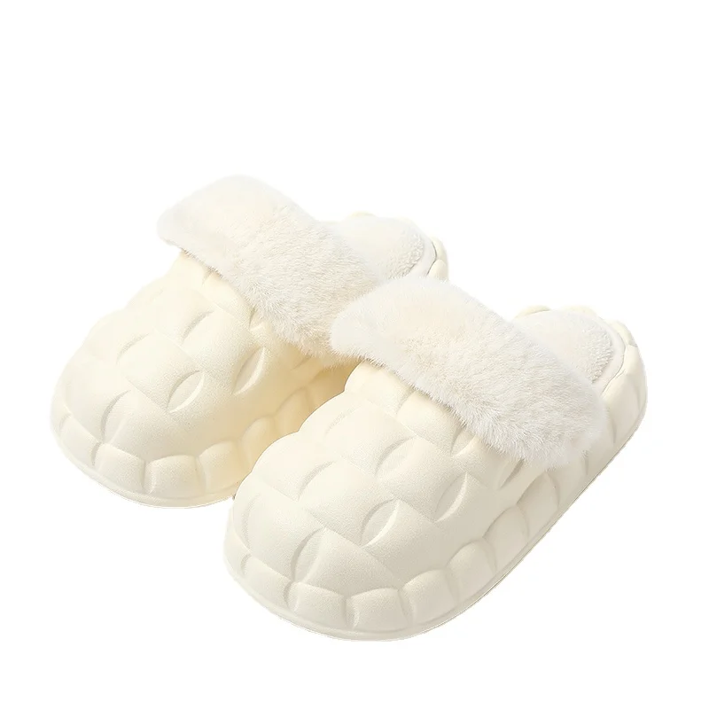 

YY Removable Cotton Slippers Women's Winter Waterproof Indoor Home Thick Bottom Non-Slip
