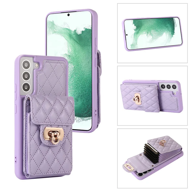 

Luxury Wallet Cover Case For Samsung Galaxy S22 Plus Ultra Card Slots Phone Bag