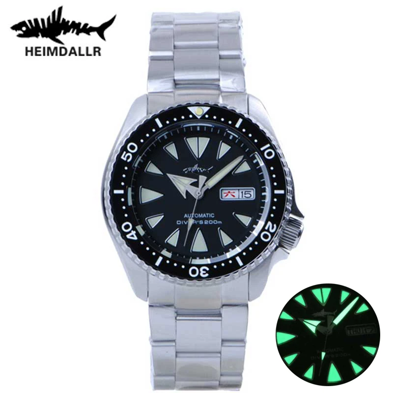 

Heimdallr Sharkey Men's Dive Watch 20ATM NH36 Automatic Movement Mechanical Sapphire Crystal Glass Luminous Dial Stainless Strap