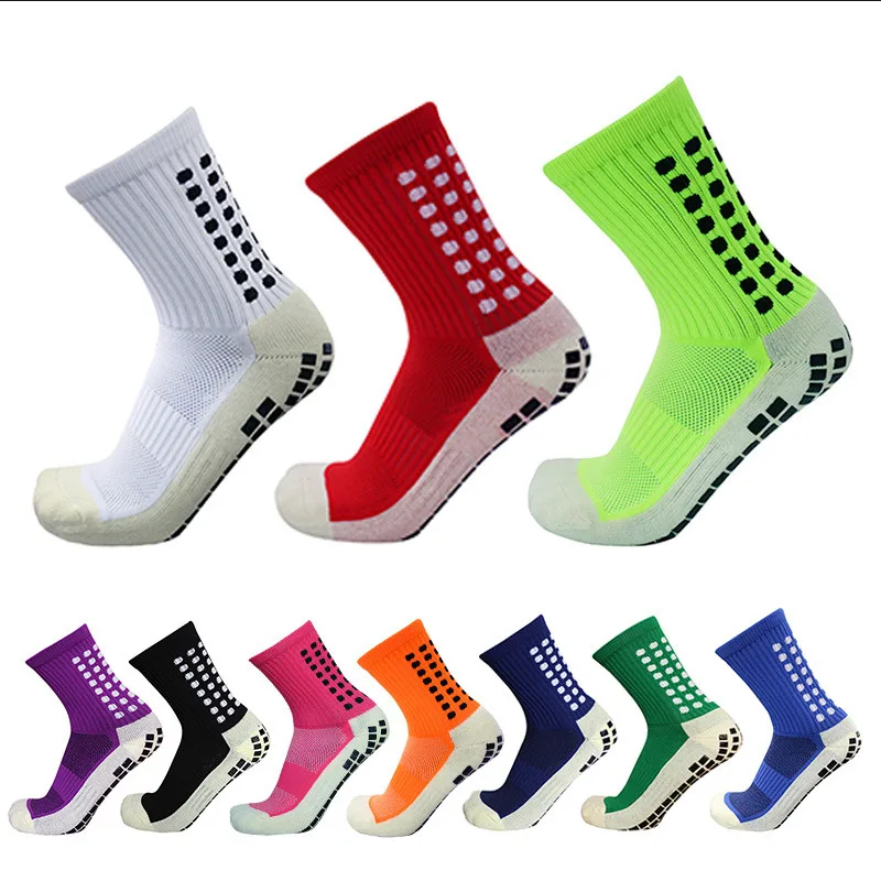 

Нескользящие футбольные носки для мужчин и женщин, нескользящие спортивные носки для футбола, баскетбола, тенниса, с захватом, велосипедные носки для верховой езды, высокие чулки