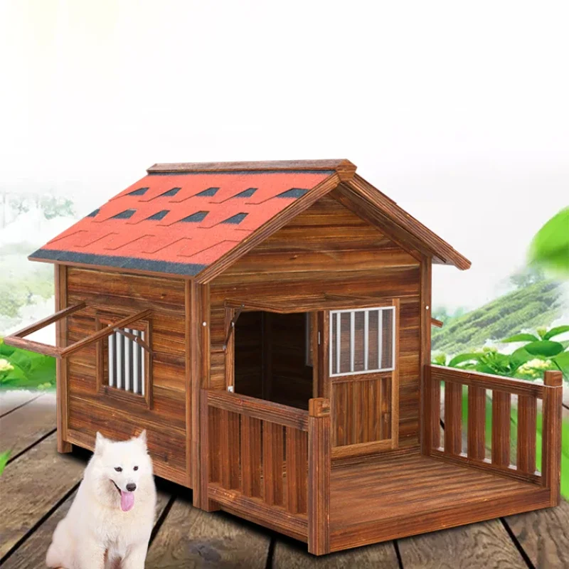 Wood Products Camping Dog Crate Accessories Supplies Prefab Large Outdoor Live Niche Pour Chien Pet