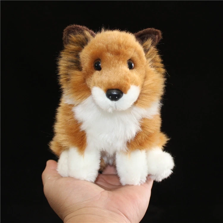 

small cute plush squating dog toy high quality Collie Dog doll gift about 17cm