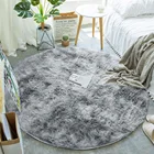 Пушистый круглый коврик, ковры для гостиной, спальни, детской комнаты, прикроватный коврик, однотонные ворсистые противоскользящие современные украшения для дома