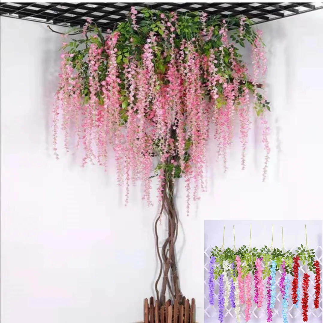 

12pcArtificial wisteria simulation filigree garland arch wedding decoration home garden decoration hanging plant wall decoration