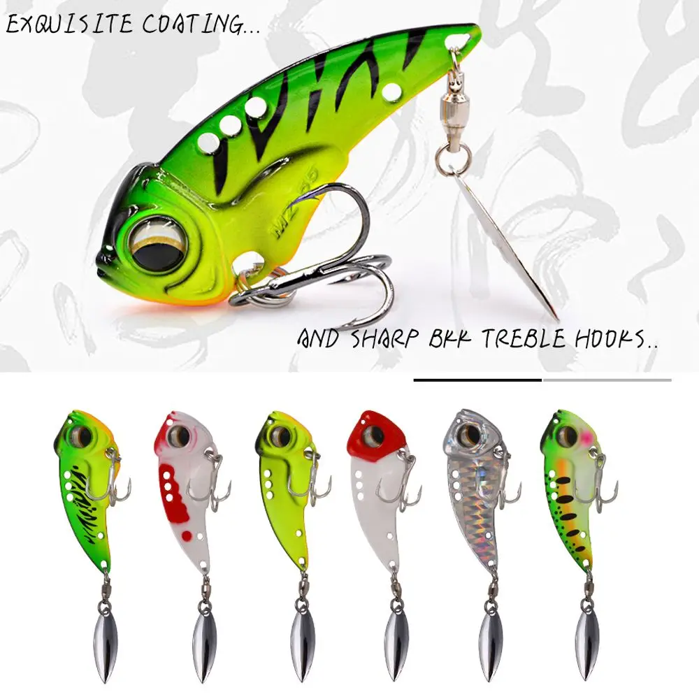 

New Metal Mini VIB With Spoon Fishing Lure 7g 11g 15g Fishing Tackle Pin Crankbait Vibration Spinner Sinking Bait