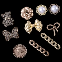 10 pcs alloy checkerboard bear heart bag pendant rhinestone button ornaments earrings choker hair bag diy jewelry accessories