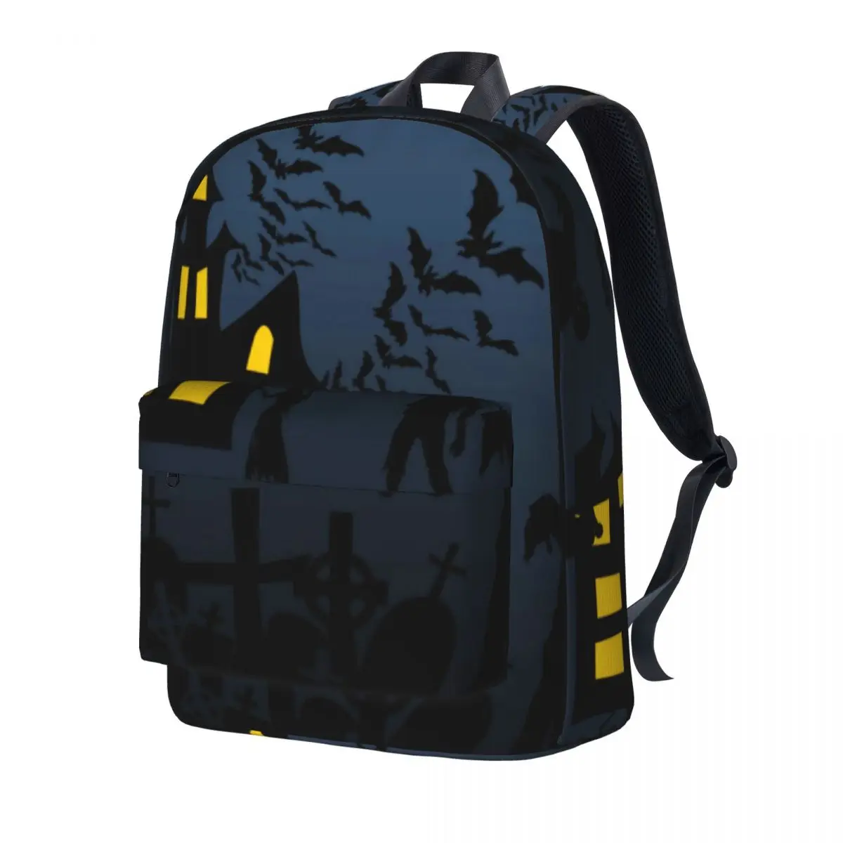 

Рюкзак для Хэллоуина, летучая мышь, дом с привидениями, походные рюкзаки, женские высококачественные большие школьные ранцы, забавный рюкза...