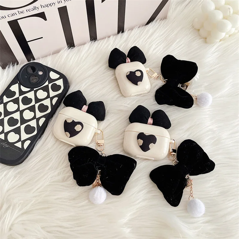 

Black Love Bow 2021 AirPods 3 Case Apple AirPods 2 Case Cover AirPods Pro Case IPhone Earbuds Accessories AirPod Case Air Pods