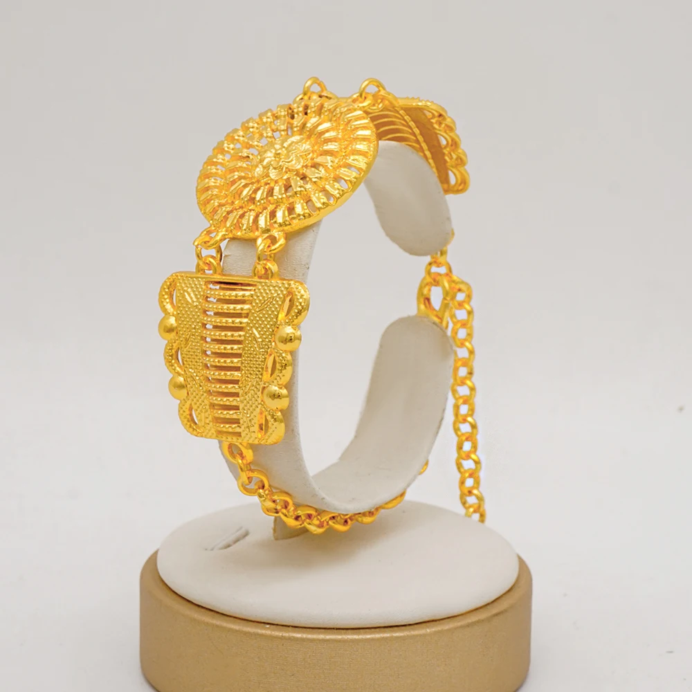 Дубай 24K позолоченные искусственные индийские ожерелья Браслет серьги Нигерия