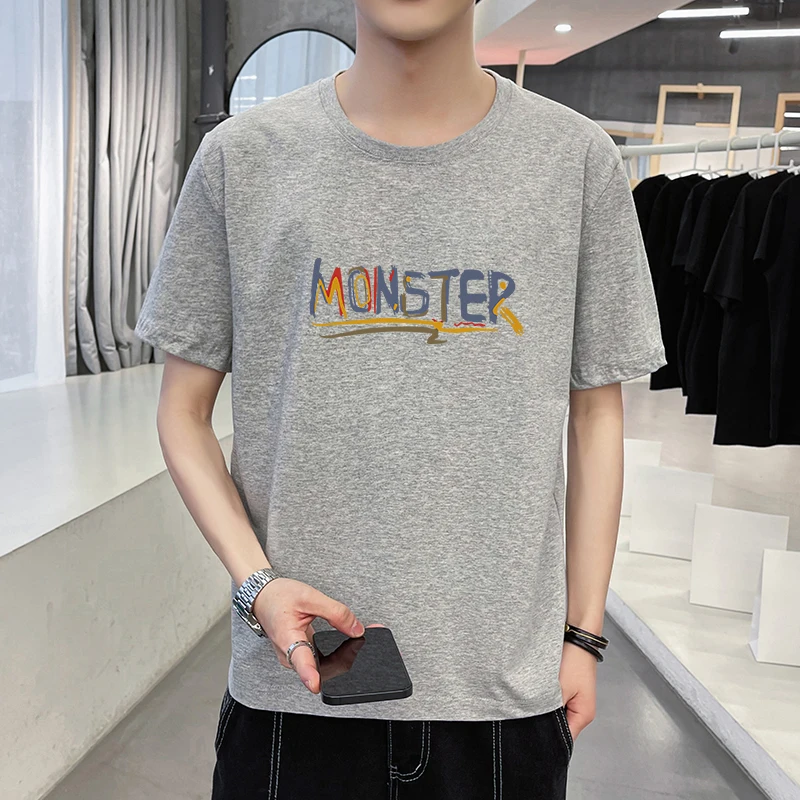 

Real 2022 short-sleeved men's loose casual round neck ins Hong Kong Trendy brand T-shirt trend Joker boys' summer jacket