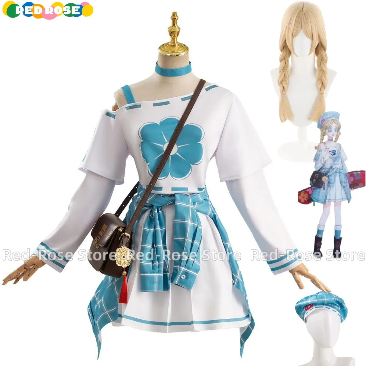 Аниме игра Анна Лестер игрушка продавец косплей костюм парик с длинным рукавом