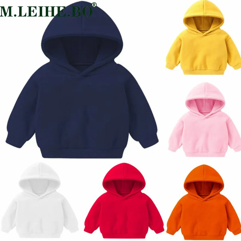 Kids Hooded Sweater 2021 Toddler Baby Boys Girls Clothes Solid Plain Hoodie Sweatshirt Tops Girl Autumn Winter Hoodies Coat