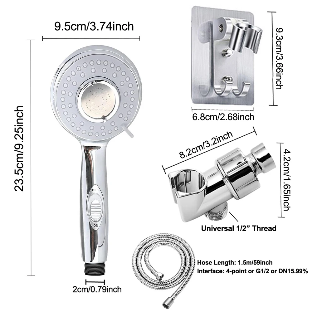 Насадка для душа с 3 режимами регулируемый высокого давления водосберегающий