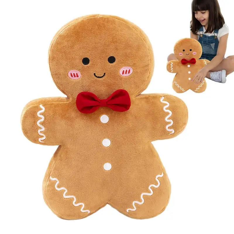 

Gingerbread Pillow 15inch Biscuit Man Plush Soft Throw Pillows Christmas Shaped Pillows Creative Gingerbread Plush Cute Pillow