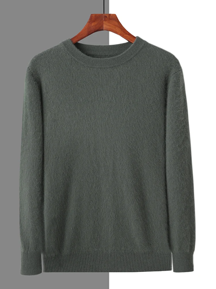 Осенне-зимние толстые мужские кашемировые пуловеры с круглым вырезом свитер