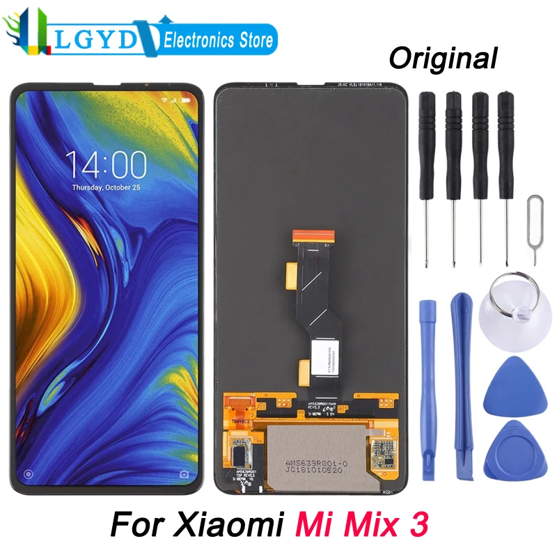

Original AMOLED Material LCD Screen and Digitizer Full Assembly with / without Frame For Xiaomi Mi Mix 3