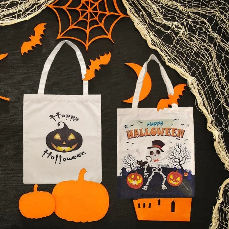 Холщовая Сумка на плечо для Хэллоуина Модный повседневный тоут покупок в стиле