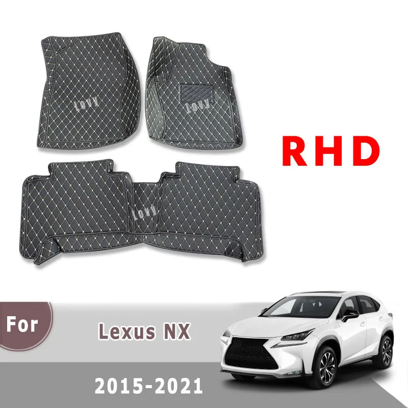 

Коврики RHD для Lexus NX, NX200, NX200t, NX300, NX300h, 2019, 2018, 2017, 2016, 2015, автомобильные коврики для салона автомобиля с педалью