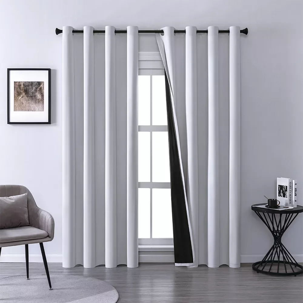 

100% Blackout Solid Curtains for Living Room Curtains for Bedroom Blinds Windows Treatment Finished Drapes Panels