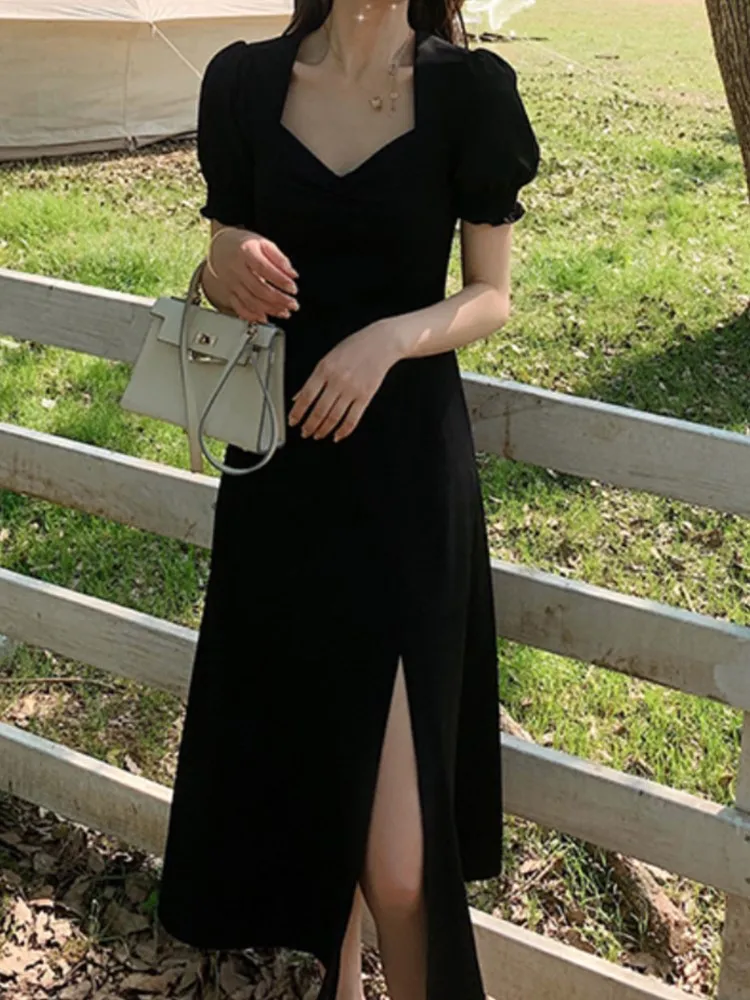 

Floral Print Casual Elegant Midi Women Summer Dress Ladies Slim Party Beach Maxi Vestidos Female Fashion One Pieces Clothes