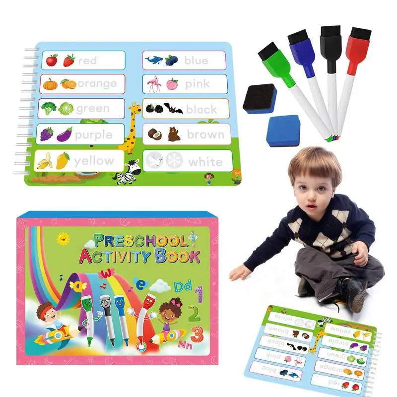 

Развивающая игрушечная книга kidseжер, учебник для практики, книга для рисования, доска для рисования со стираемыми маркерами, занятая книга для рукописного письма, тонкий мотор