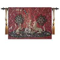 Belgium Tapestry The Lady & The Unicorn Medieval Tapestry Wall Hanging Jacquard Weave Gobelin Home Art Mural Decor Wall Tapestry