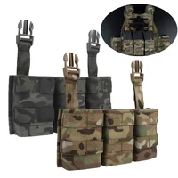 5 56 triple magazine pouch military hunting vest fast draw molle mag pouch carrier front panel for tactical airsoft accessories