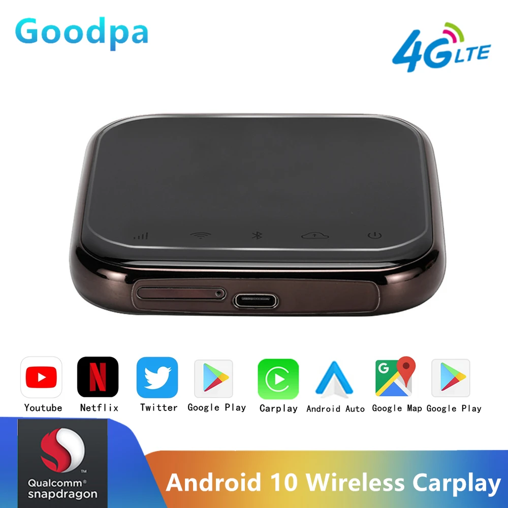 CarPlay Mini Ai Box 4G LTE Wifi Wireless Applepie CarPlay Android Auto for Youtube Netflix Smart Box 4+64G For Benz Audi Vw Ford