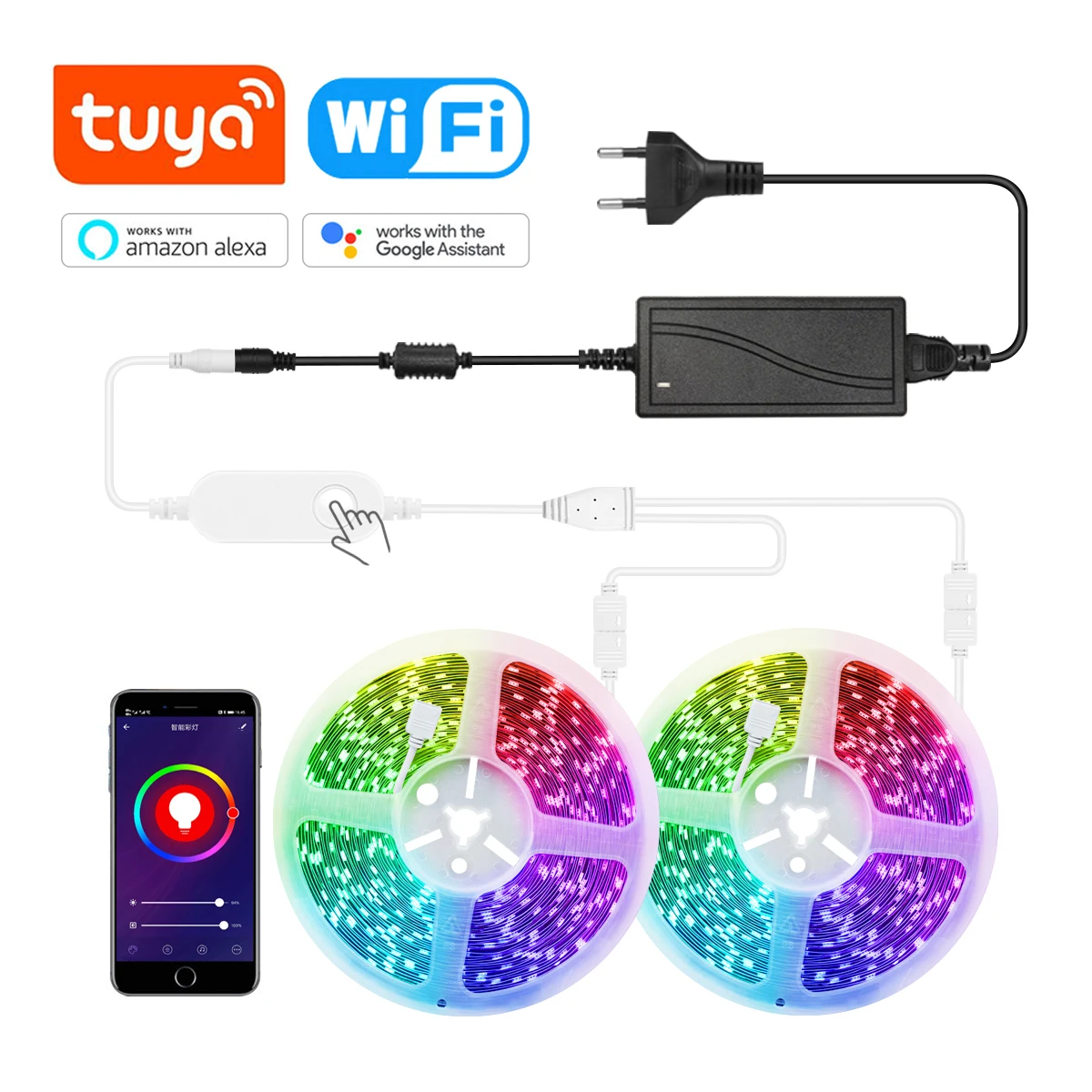 Tuya Smart Life WIFI Waterproof LED light Strip RGB App Remote Smart Home House Decor Smart lamp Compatible Alexa Google Home