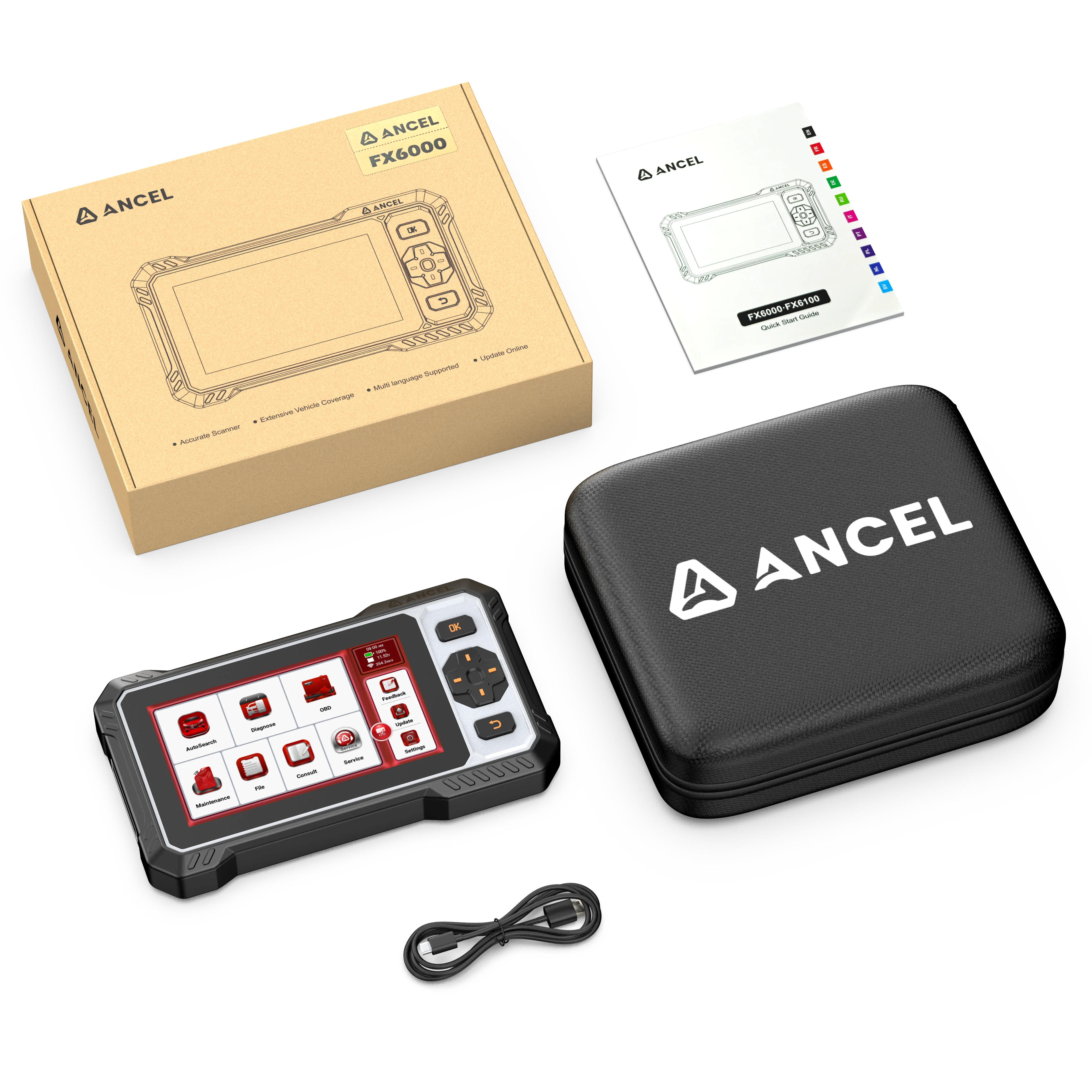 

2025 ANCEL FX6100 OBD2 все системы автомобильный сканер диагностический инструмент активный тест 15 + сброс двунаправленного управления тестер OBDII
