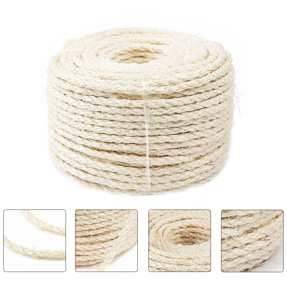 

Rope Cat Scratchingtwine Post Sisal String Natural Jute Tree Decorative Replacement Gift Diy Scratcher Frame Climbingburlap