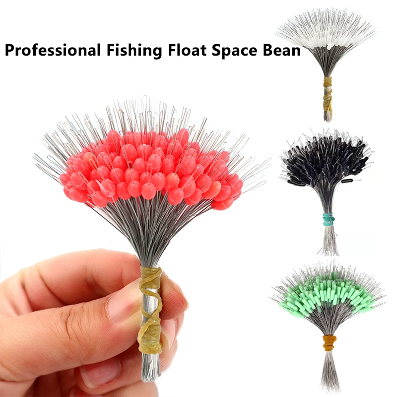 

300pcs/lot Fishing Bobber Float Oval Straight Column Silicon Space Bean Stopper Fishing Line Resistance Fishing Accessories
