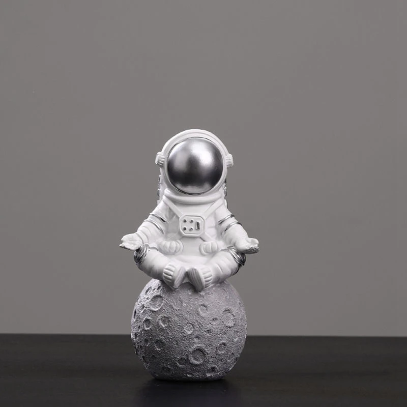 Astronaut And Planet Statue Desk Decor Spaceman Living Room Ornament