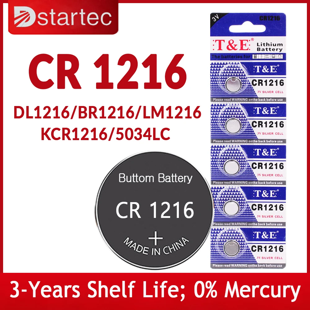 

5PCS-25PCS 3V CR1216 Lithium Button Battery BR1216 LM1216 DL1216 CR 1216 5034LC ECR1216 Coin Cell Watch Batteries for Toy Remote