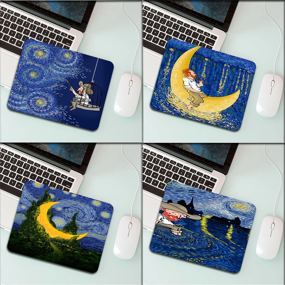 

Small Mouse Pad 22X18CM Cute Oil Painting Gaming Accessories Laptop Gamer Carpet Keyboard Desktop Anime Mouse Pad Gaming Desk