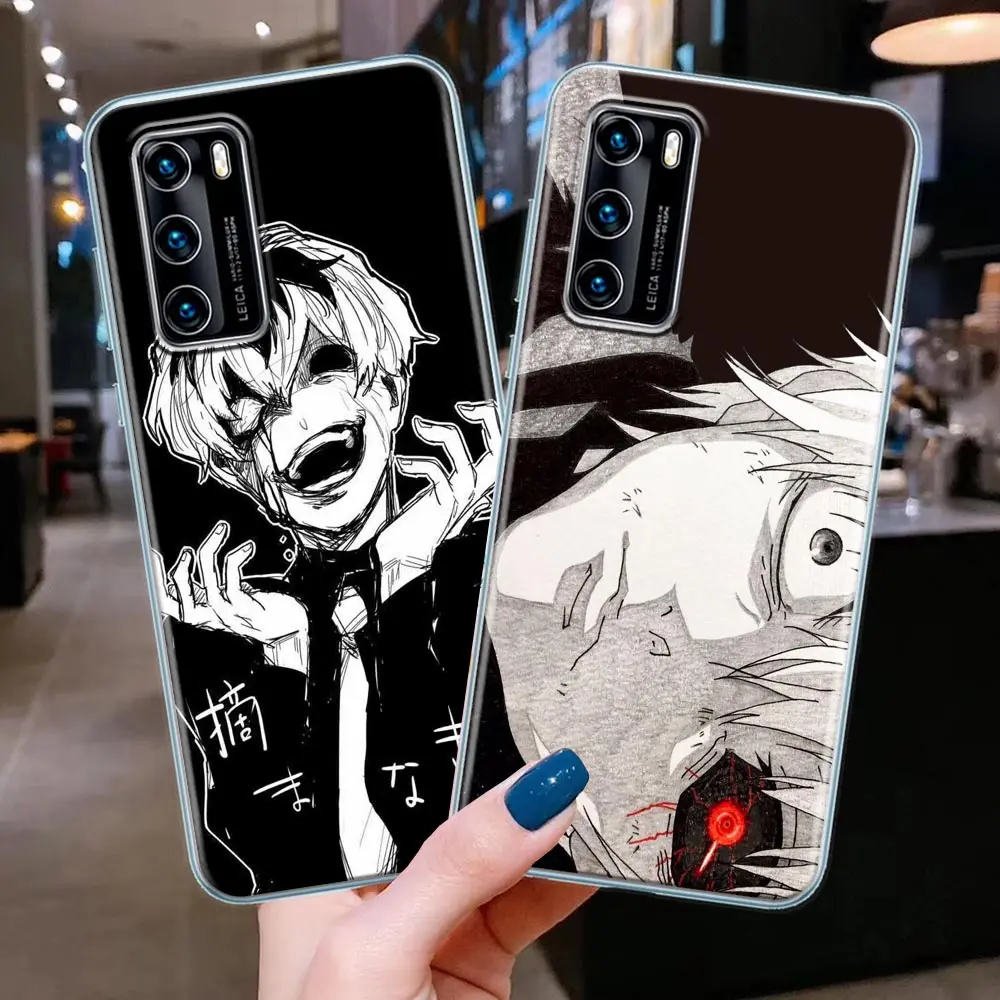 

Clear Phone Case for Huawei P20 P30 P40 Plus Lite 4G P50 Pro P Smart Z 2019 Soft Silicone Cover Tokyo Ghoul Kaneki Ken Anime
