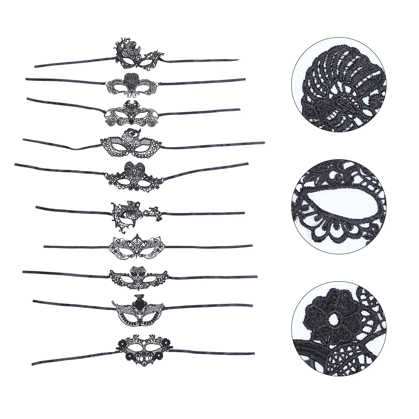 

Masquerade Party Blackwomen Decorations Eyelace Mascaradeset Venetian Masks