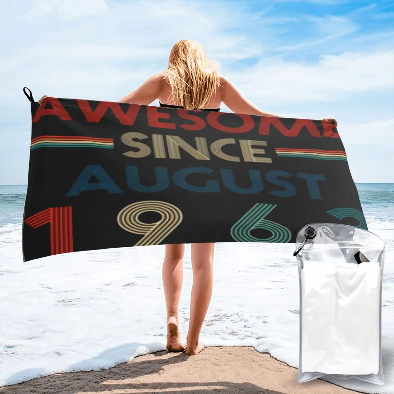 

Потрясающее с августа 1963 года, товары для пляжа, Товары для ванной комнаты, пляжные махровые полотенца, кухонные полотенца, полотенце для во...