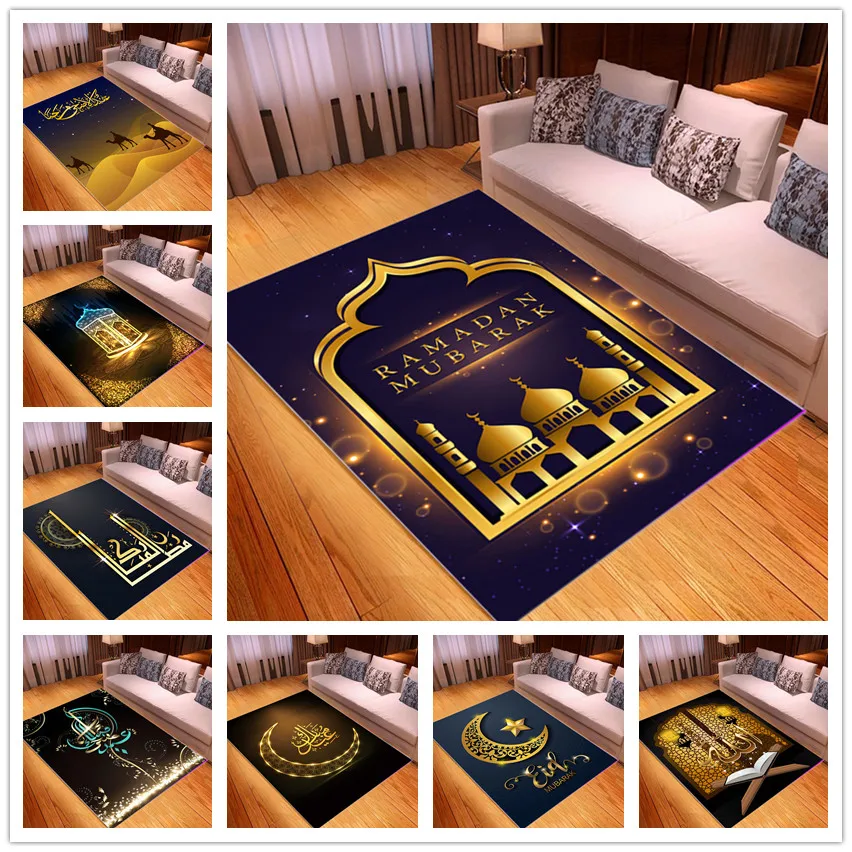 

3D Printed Muslim Prayer Cartoon Kids Floor Mat Rectangle Rugs for Bedroom Adult Yoga Mats Living Room Home Decor Luxury Carpet