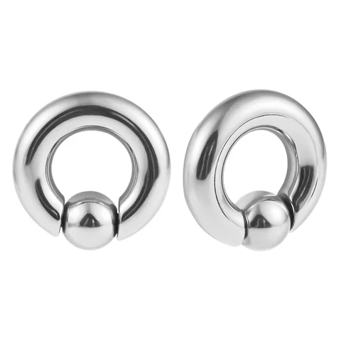 Vankula 2pcs Ear Plug Tunnels 316L Stainless Steel Piercing Captive Hoop Ear Gauges Weights for Flesh Piercing  Body Jewelry