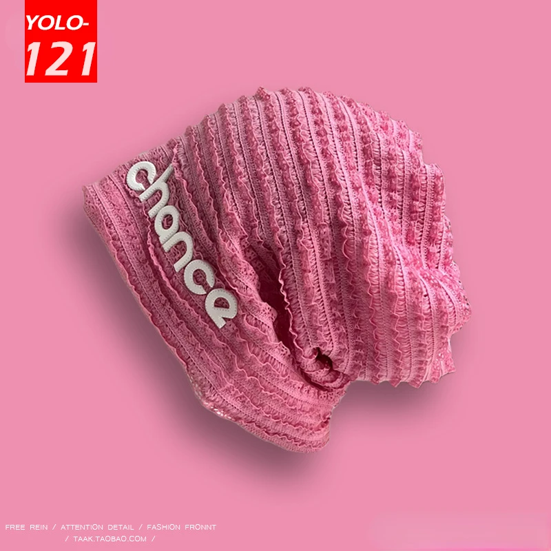 

Pink Beanies Women Spring Summer Thin Hats Fashion Lace Cold Hat Ladies Skin-friendly Soft Pile Hat Casual Bonnets for Women